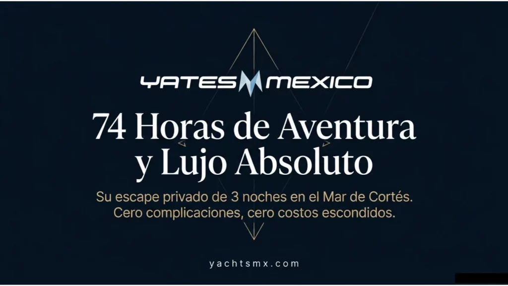 Paquete de 3 noches en yate con YatesMexico, 74 horas de lujo todo incluido en el Mar de Cortés.