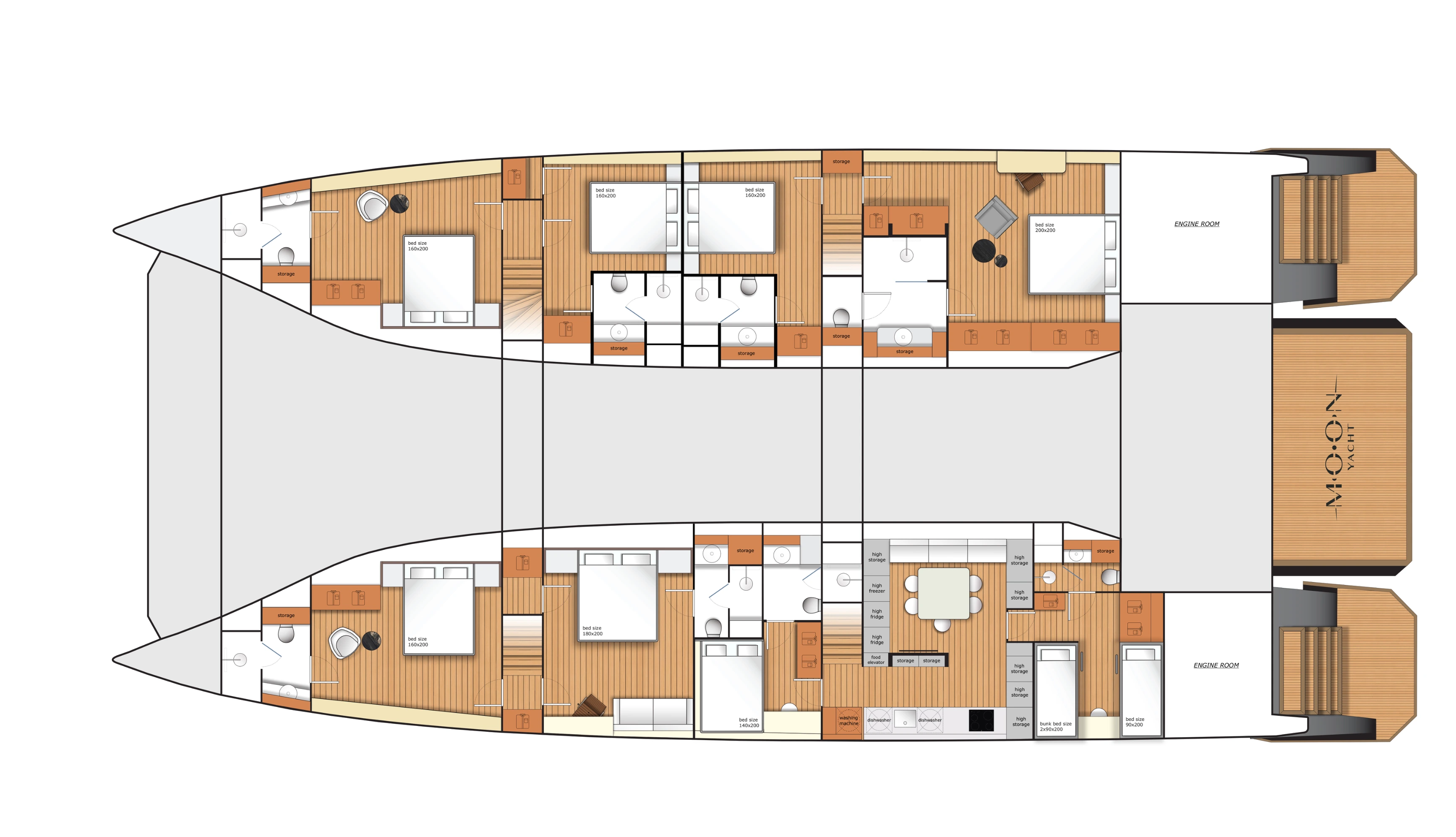 Layout cubierta principal