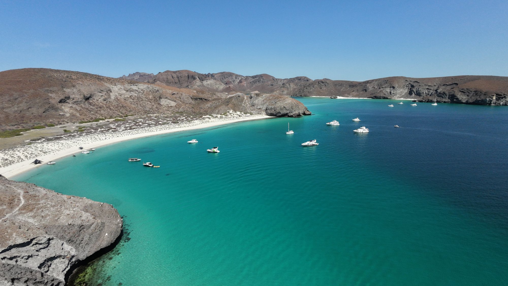 Vista aérea de la bahía de Balandra, La Paz